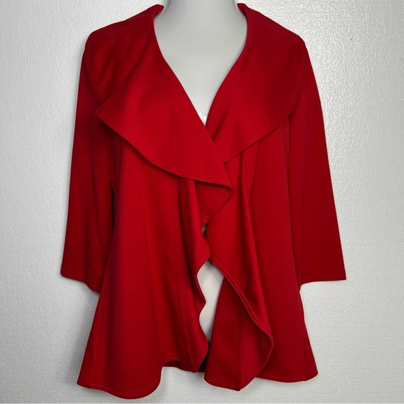 Calvin Klein Jackets & Blazers - Calvin Klein Open Front Waterfall Wrap Ruffled Jacket Blazer size 6